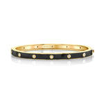 MICHAEL M Bracelet 14k Yellow Gold / Black / Small Chroma Extruded Bezel Bangle BR485