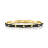 MICHAEL M Bracelet 14k Yellow Gold / Black / Small Chroma Extruded Bezel Bangle BR485