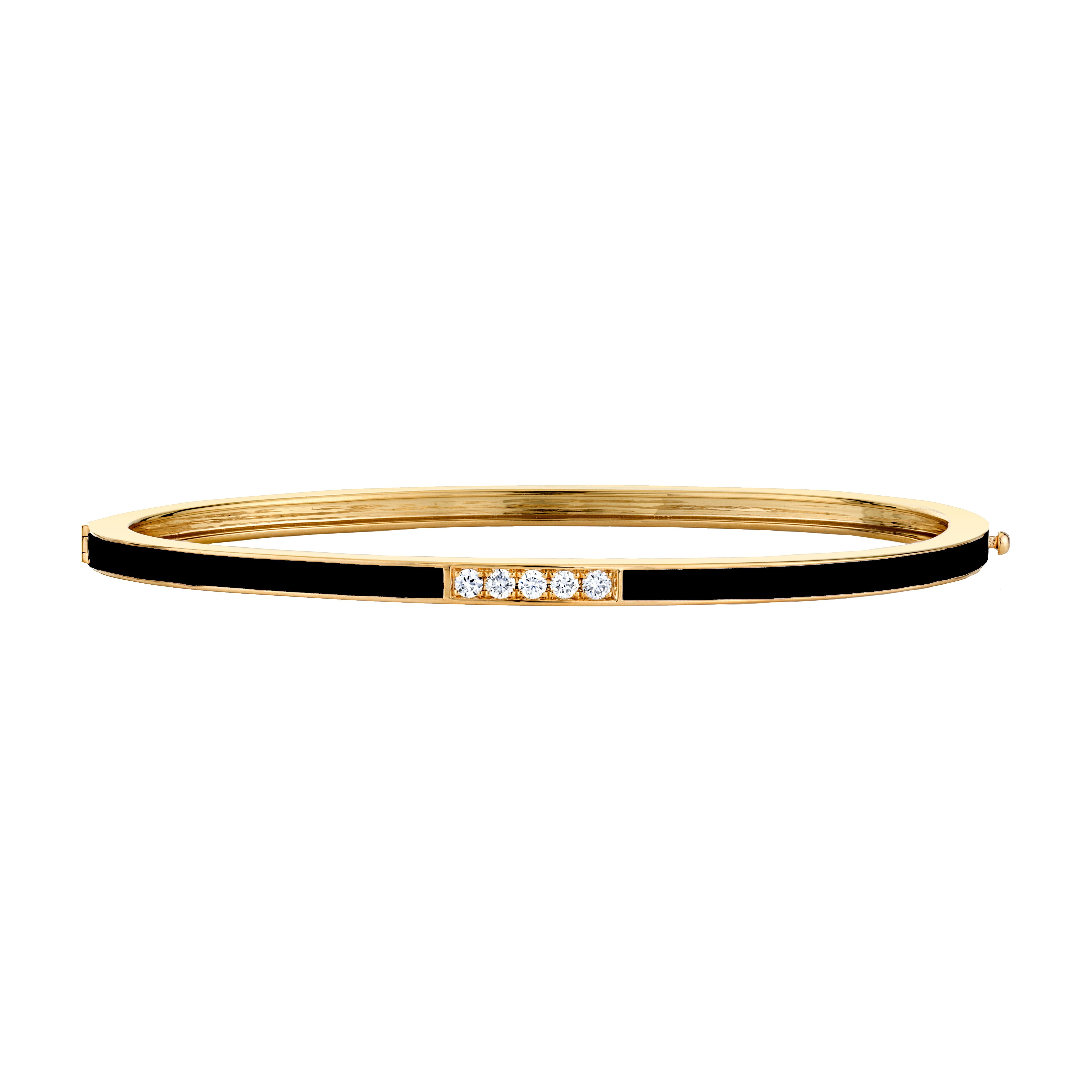 MICHAEL M Bracelet 14k Yellow Gold / Black / Small Chroma Pavé Stacking Bracelet BR482