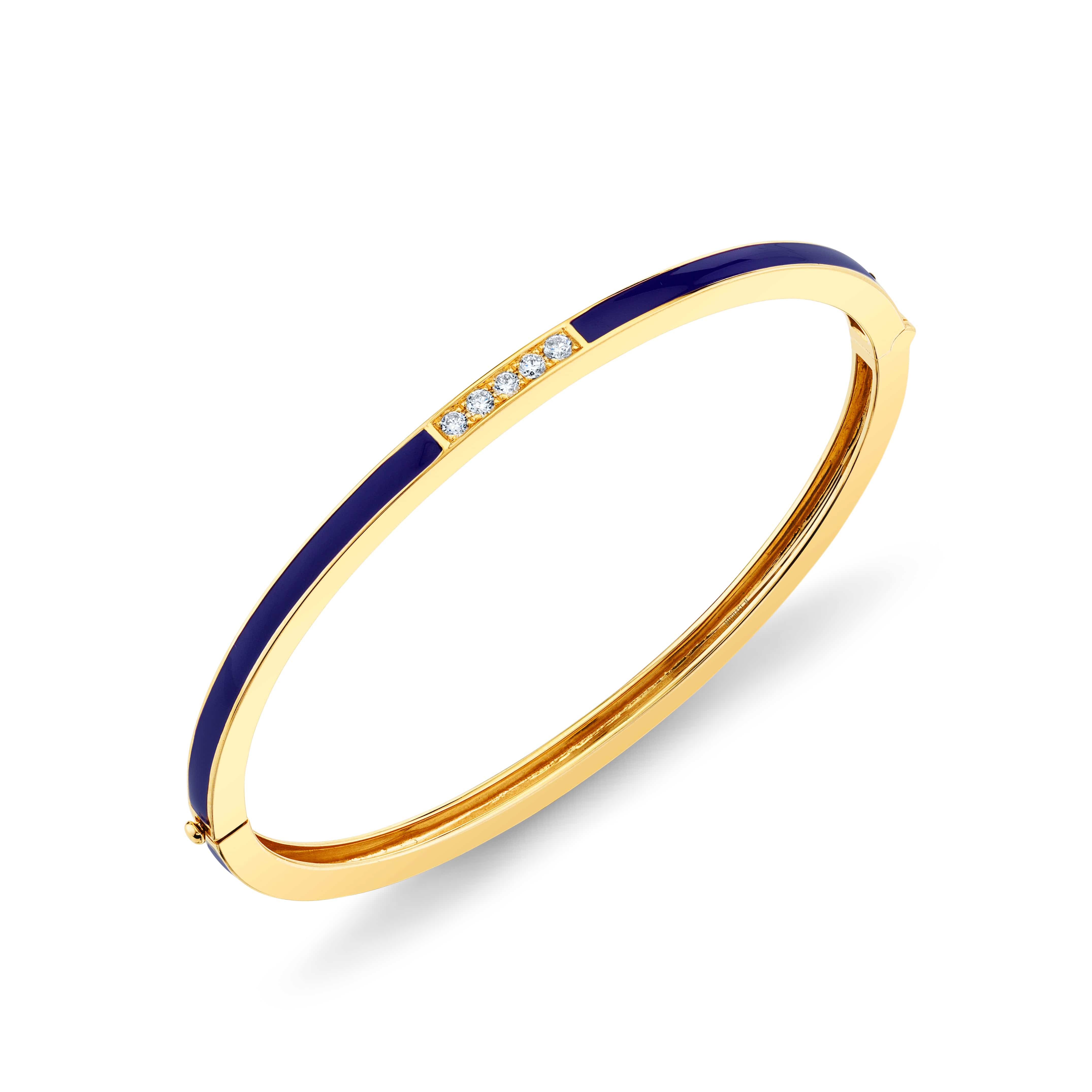 MICHAEL M Bracelet 14k Yellow Gold / Blue / Medium Blue Chroma Pavé Stacking Bracelet BR482