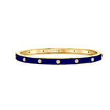 MICHAEL M Bracelet 14k Yellow Gold / Blue / Small Chroma Extruded Bezel Bangle BR485
