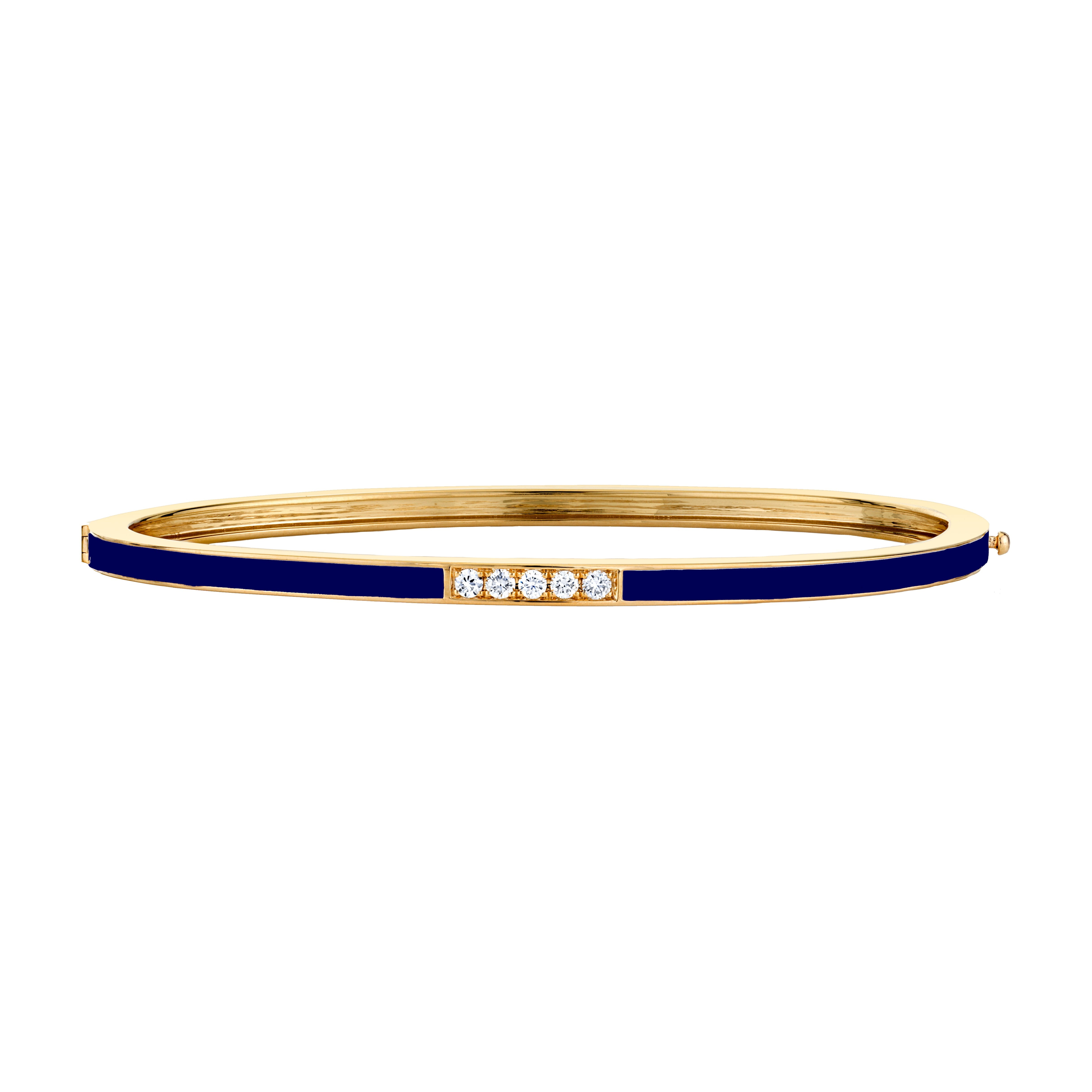 MICHAEL M Bracelet 14k Yellow Gold / Blue / Small Chroma Pavé Stacking Bracelet BR482