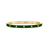 MICHAEL M Bracelet 14k Yellow Gold / Green / Small Chroma Extruded Bezel Bangle BR485