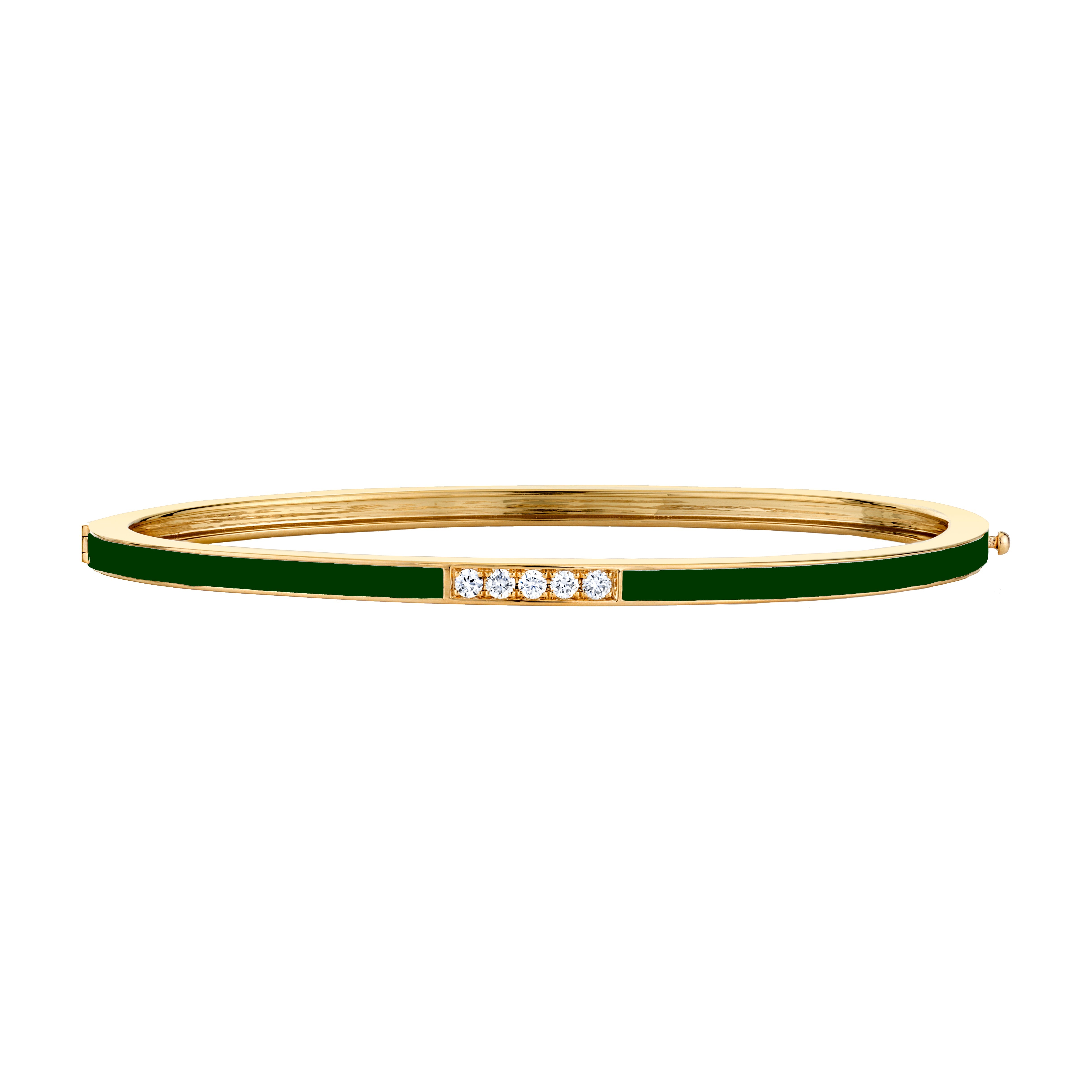MICHAEL M Bracelet 14k Yellow Gold / Green / Small Chroma Pavé Stacking Bracelet BR482