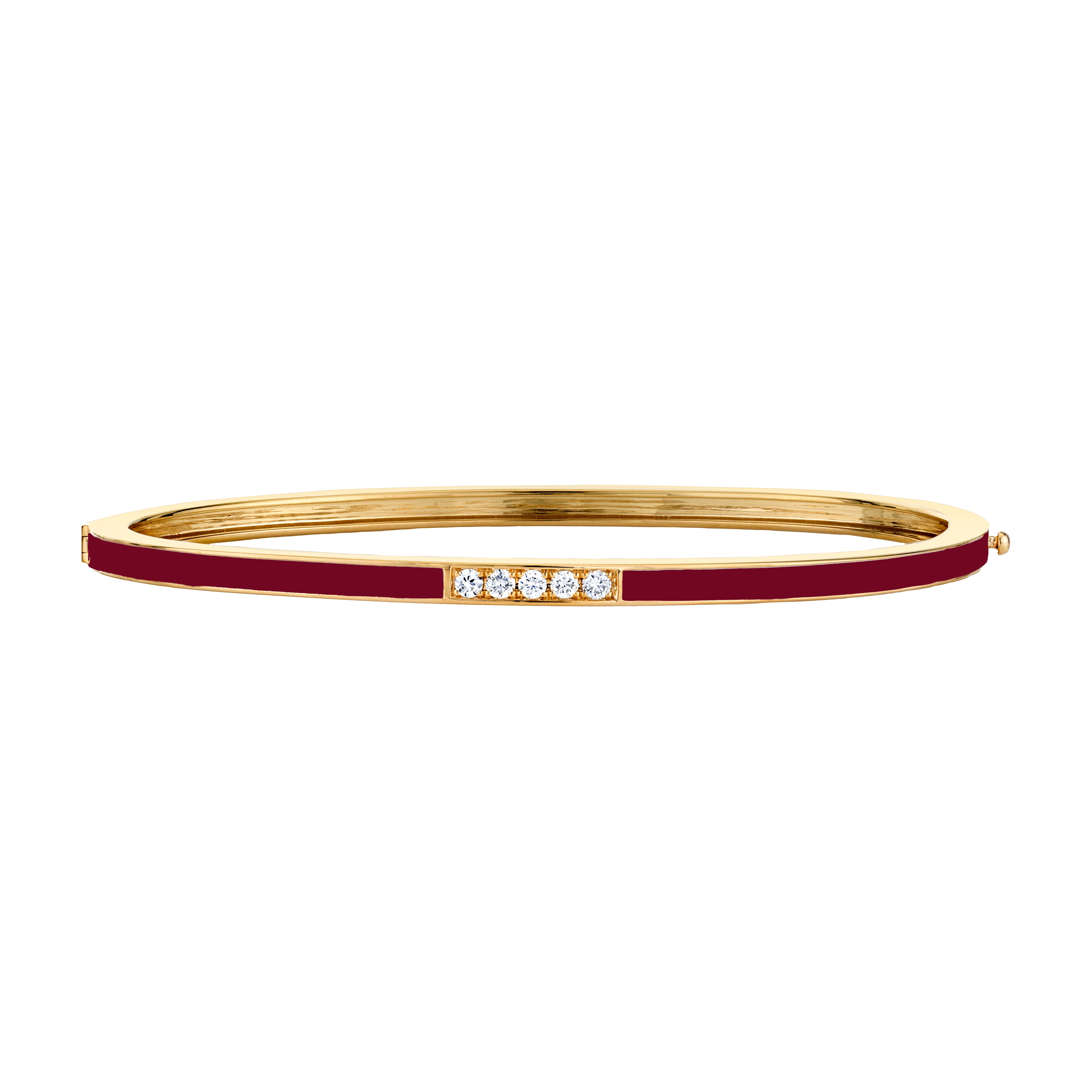 MICHAEL M Bracelet 14k Yellow Gold / Magenta / Small Chroma Pavé Stacking Bracelet BR482