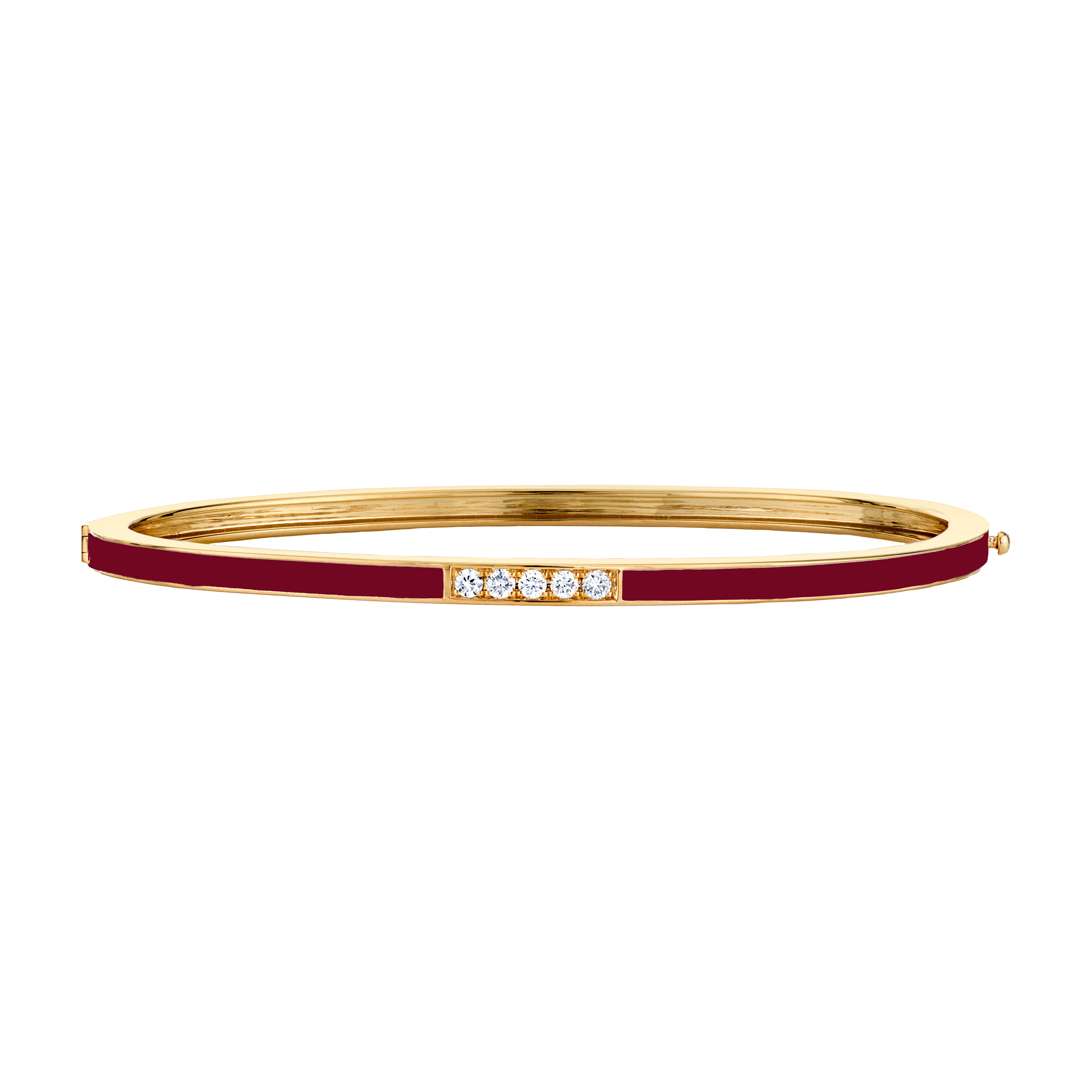 MICHAEL M Bracelet 14k Yellow Gold / Magenta / Small Chroma Pavé Stacking Bracelet BR482