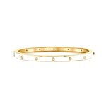 MICHAEL M Bracelet 14k Yellow Gold / White / Small Chroma Extruded Bezel Bangle BR485