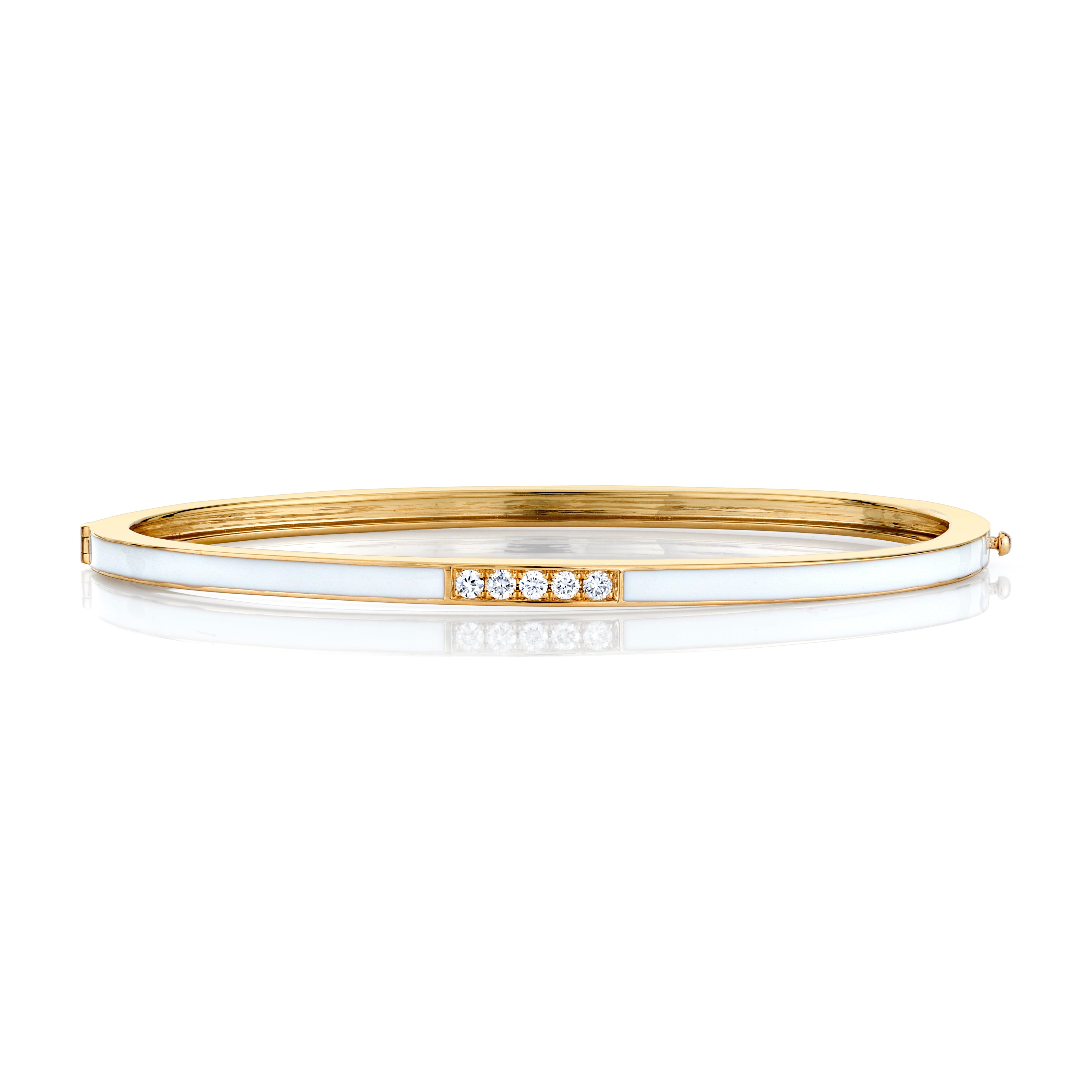MICHAEL M Bracelet 14k Yellow Gold / White / Small Chroma Pavé Stacking Bracelet BR482