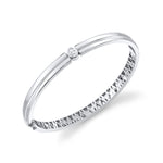 MICHAEL M Bracelet 18K White Gold / Small Orb Oval Split Bangle BR607S
