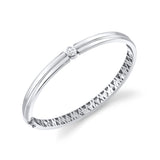 MICHAEL M Bracelet 18K White Gold / Small Orb Oval Split Bangle BR607S