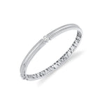 MICHAEL M Bracelet 18K White Gold / Small Orb Oval Split Pavé Bangle BR606PV-S