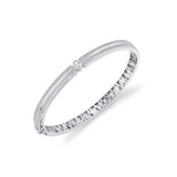 MICHAEL M Bracelet 18K White Gold / Small Orb Oval Split Pavé Bangle BR606PV-S