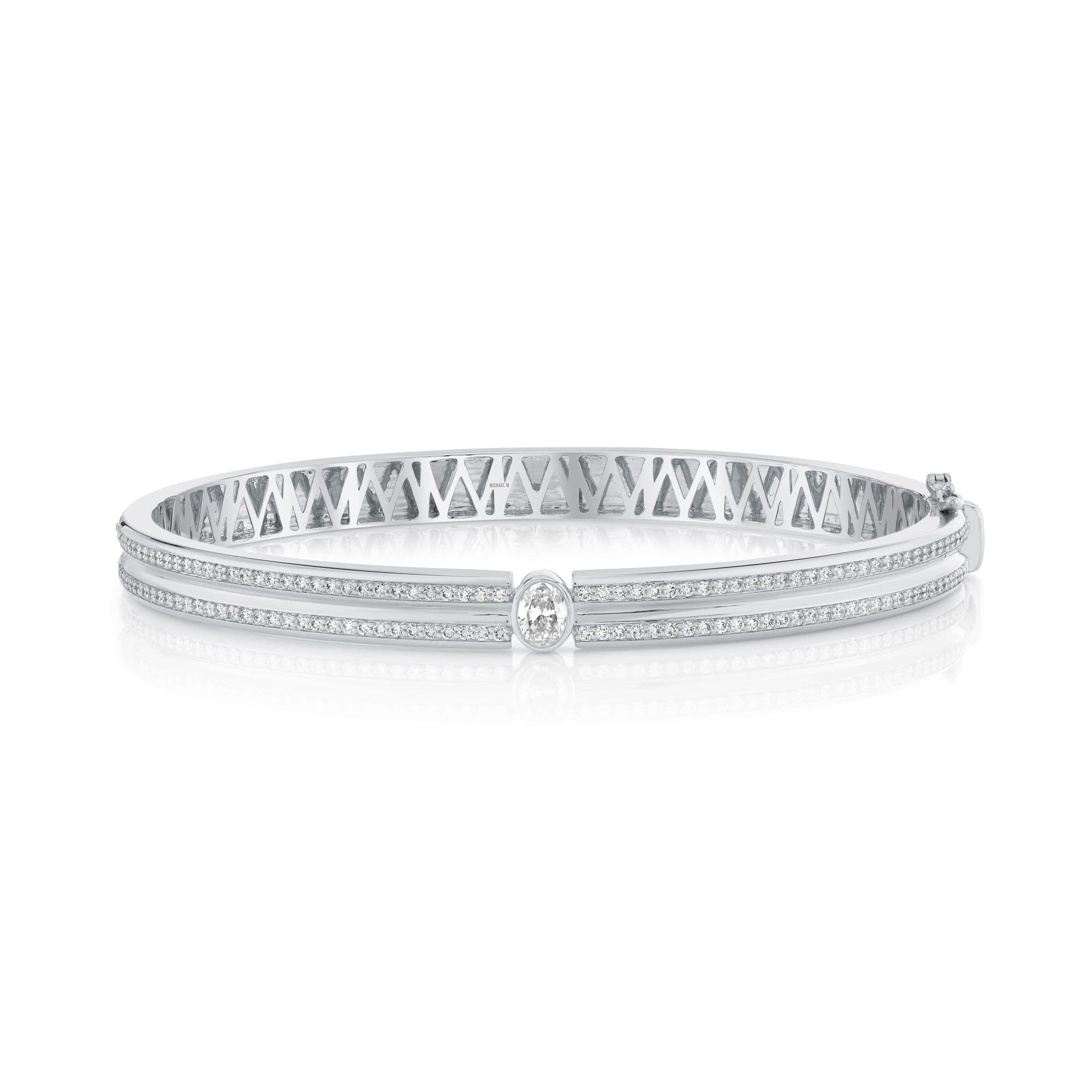 MICHAEL M Bracelet Orb Oval Split Pavé Bangle