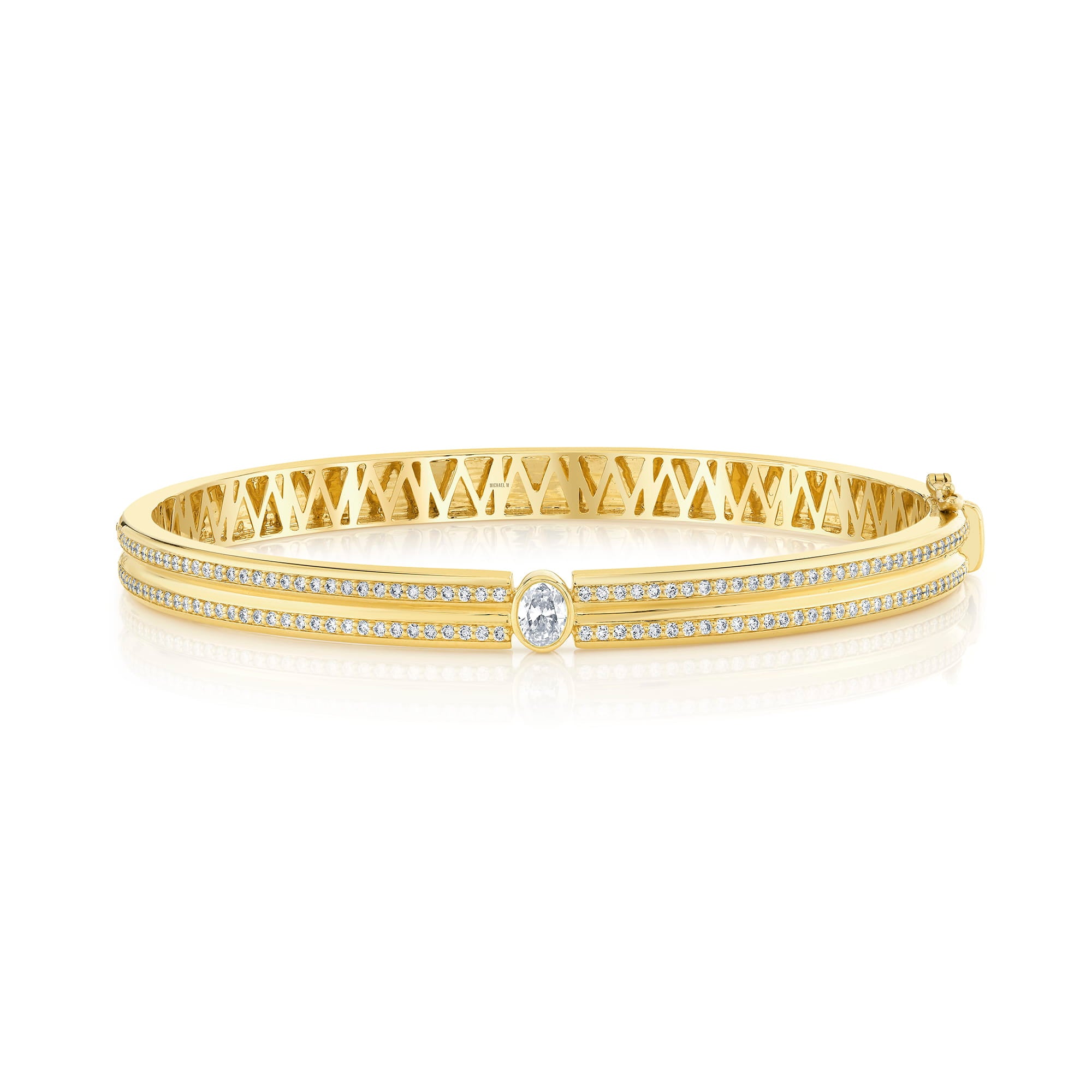 MICHAEL M Bracelet Orb Oval Split Pavé Bangle