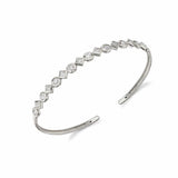 MICHAEL M Bracelets 14K White Gold Bezel Mixed Shape Cuff Bracelet BR419
