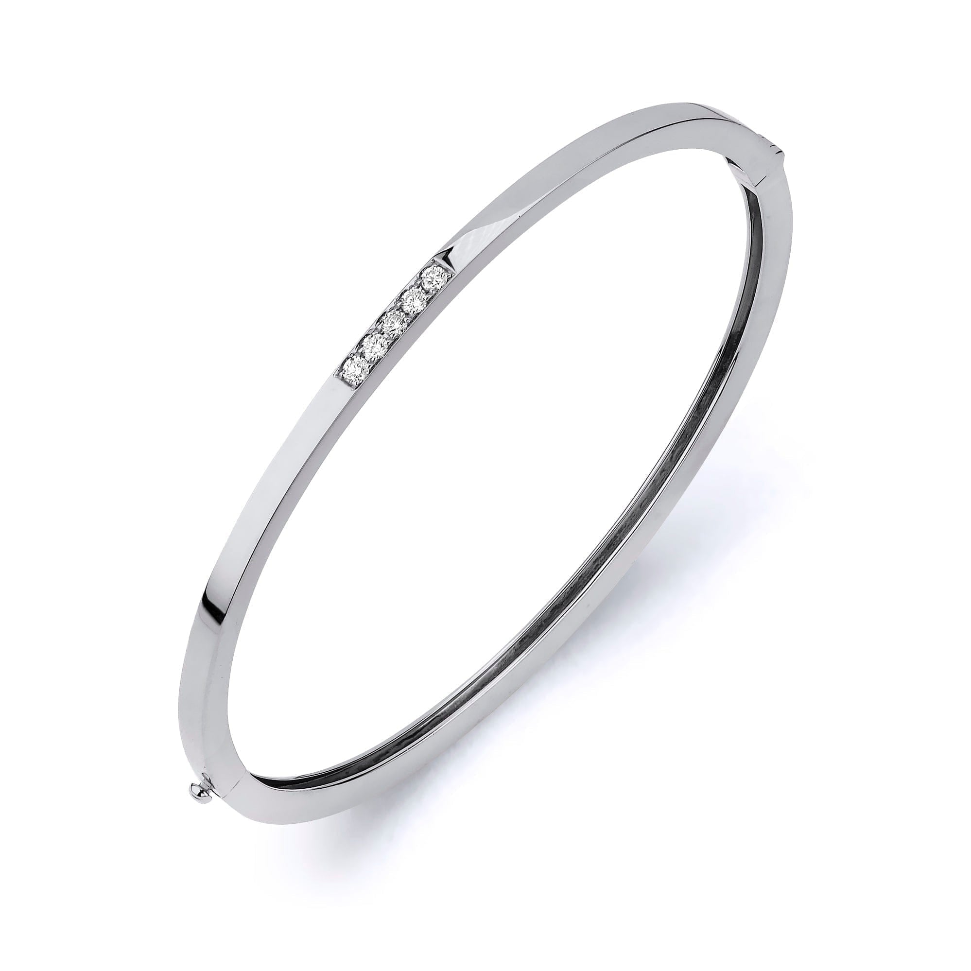 MICHAEL M Bracelets 14K White Gold / Medium Chroma Gold Pavé Stacking Bracelet BR482M-HP