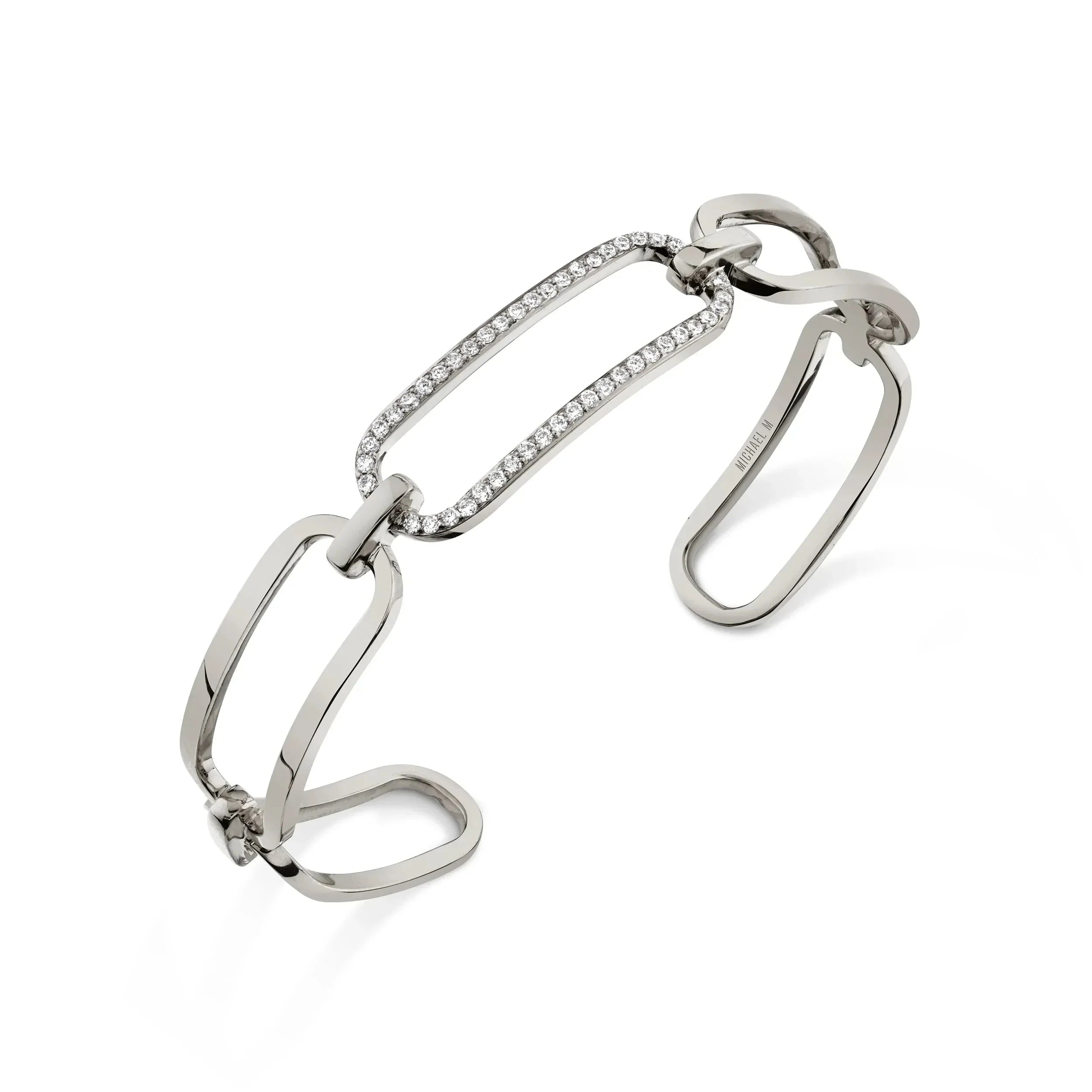 MICHAEL M Bracelets 14K White Gold / Medium Endless Link Cuff BR516M