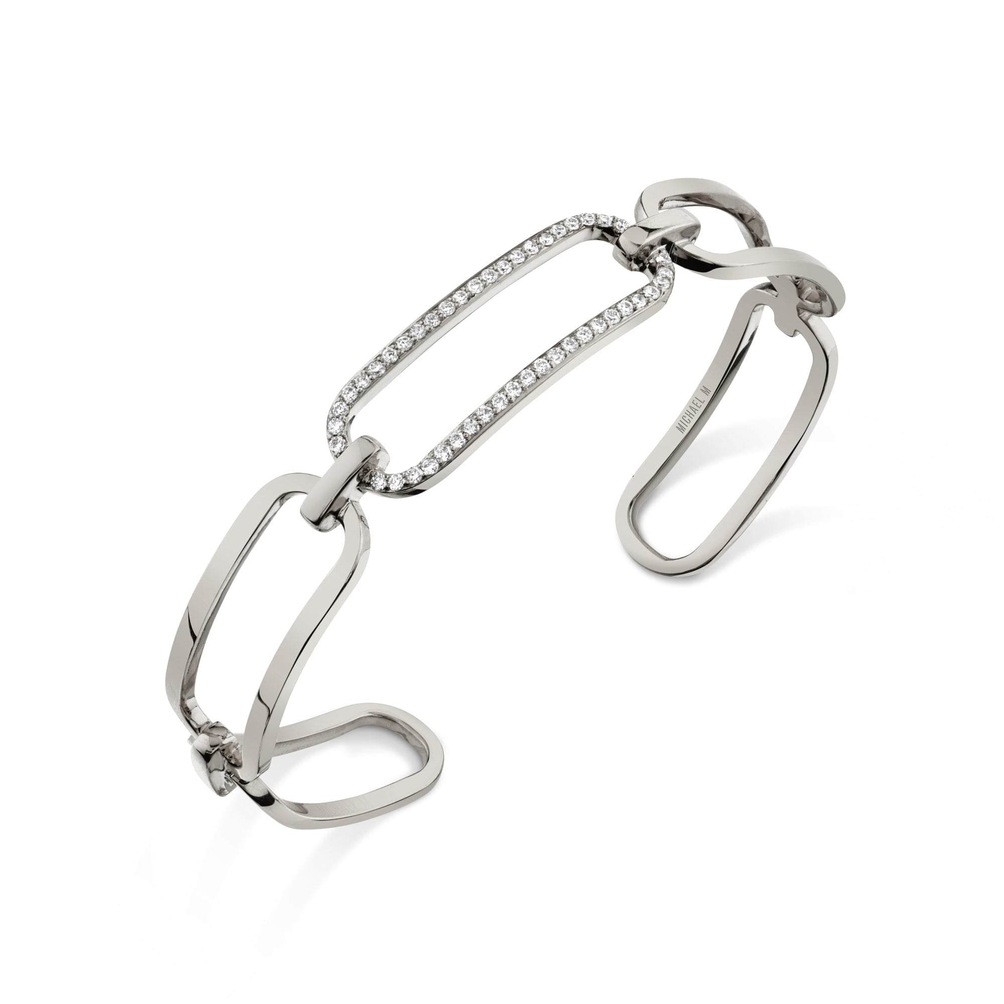MICHAEL M Bracelets 14K White Gold / Medium Endless Link Cuff BR516