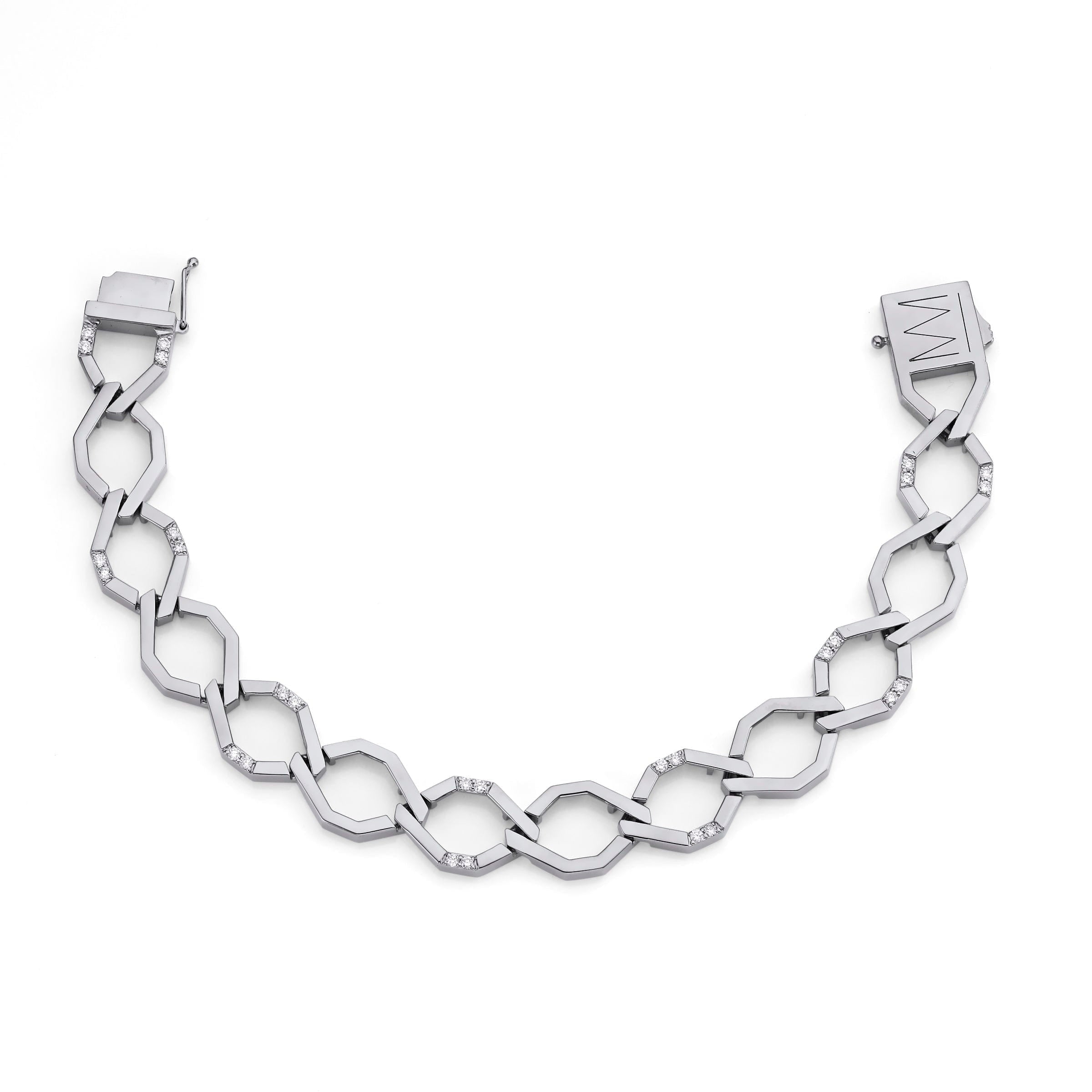 MICHAEL M Bracelets 14K White Gold / Medium Octave Chain Link Bracelet BR549M
