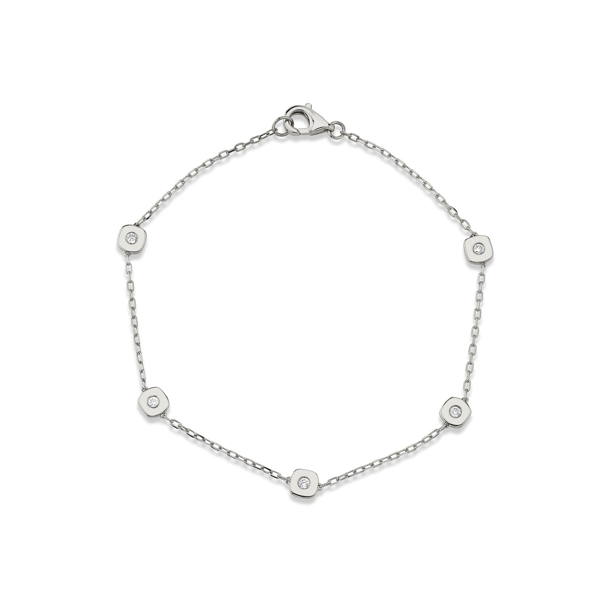 MICHAEL M Bracelets 14K White Gold Signature Station Bracelet BR437