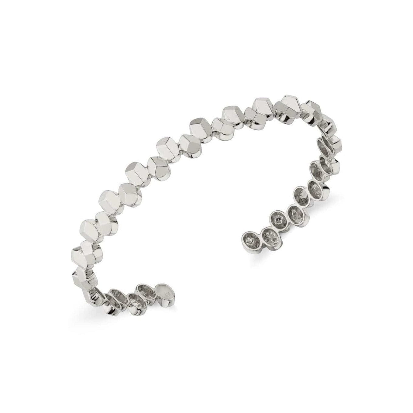 MICHAEL M Bracelets 14K White Gold / Small Carve Repeat Shape Cuff BR457S