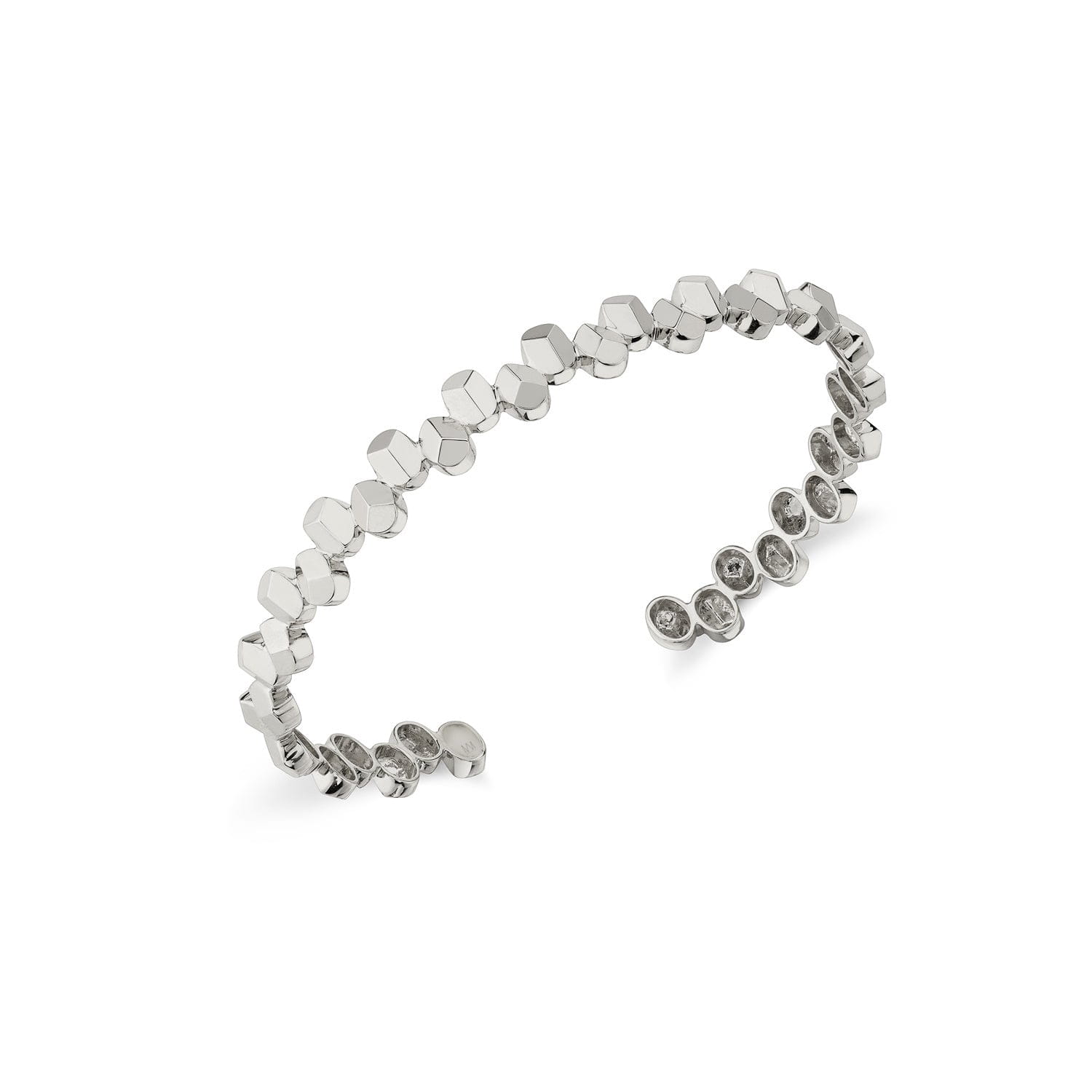 MICHAEL M Bracelets 14K White Gold / Small Carve Repeat Shape Cuff BR457S