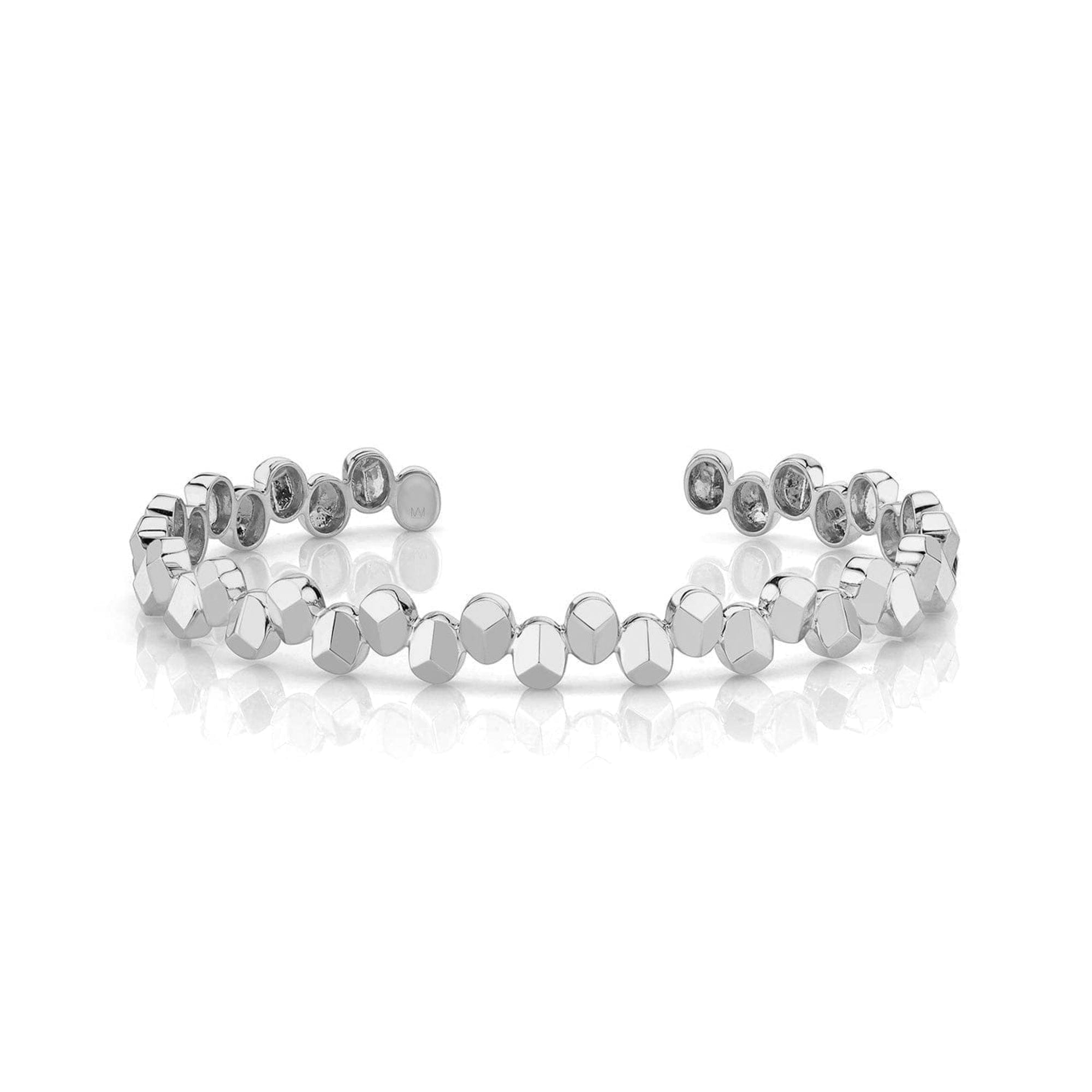 MICHAEL M Bracelets 14K White Gold / Small Carve Repeat Shape Cuff BR457S