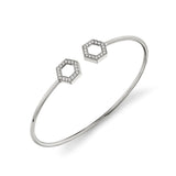 MICHAEL M Bracelets 14K White Gold / Small Hex Flex Cuff BR509S