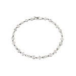 MICHAEL M Bracelets 14K White Gold / Small Mixed Shape Bezel Tennis Bracelet BR410WG