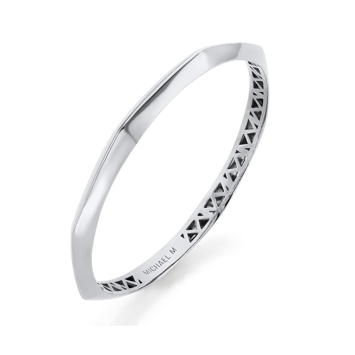 MICHAEL M Bracelets 14K White Gold / Small Octave Bangle Bracelet BR550S