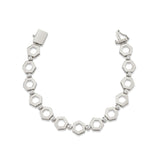 MICHAEL M Bracelets 14K White Gold / Small Plain Hex Infinity Bracelet BR502