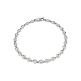 MICHAEL M Bracelets 14K White Gold / Small Round Bezel Tennis Bracelet BR408WG