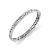 MICHAEL M Bracelets 14K White Gold / Small Tetra Pavé Bangle BR395M