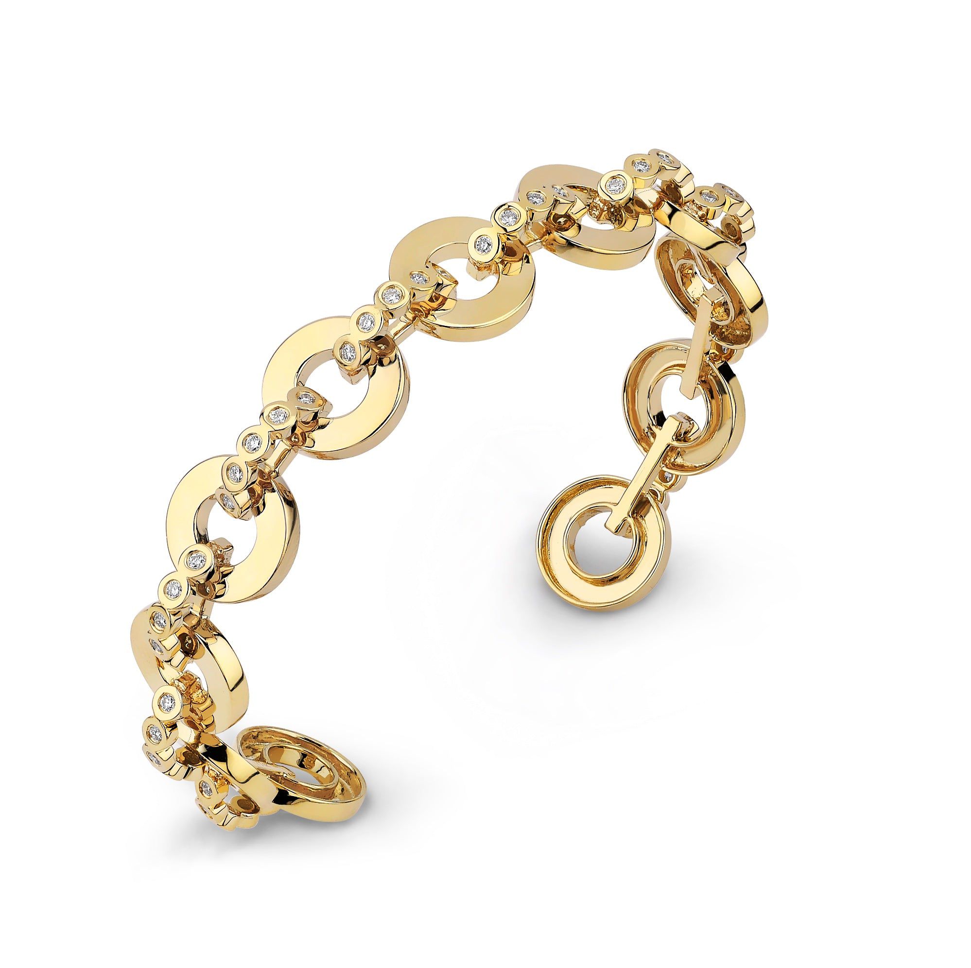 MICHAEL M Bracelets 14K Yellow Gold / Medium Chroma Gold Arch Cuff BR495M-HP