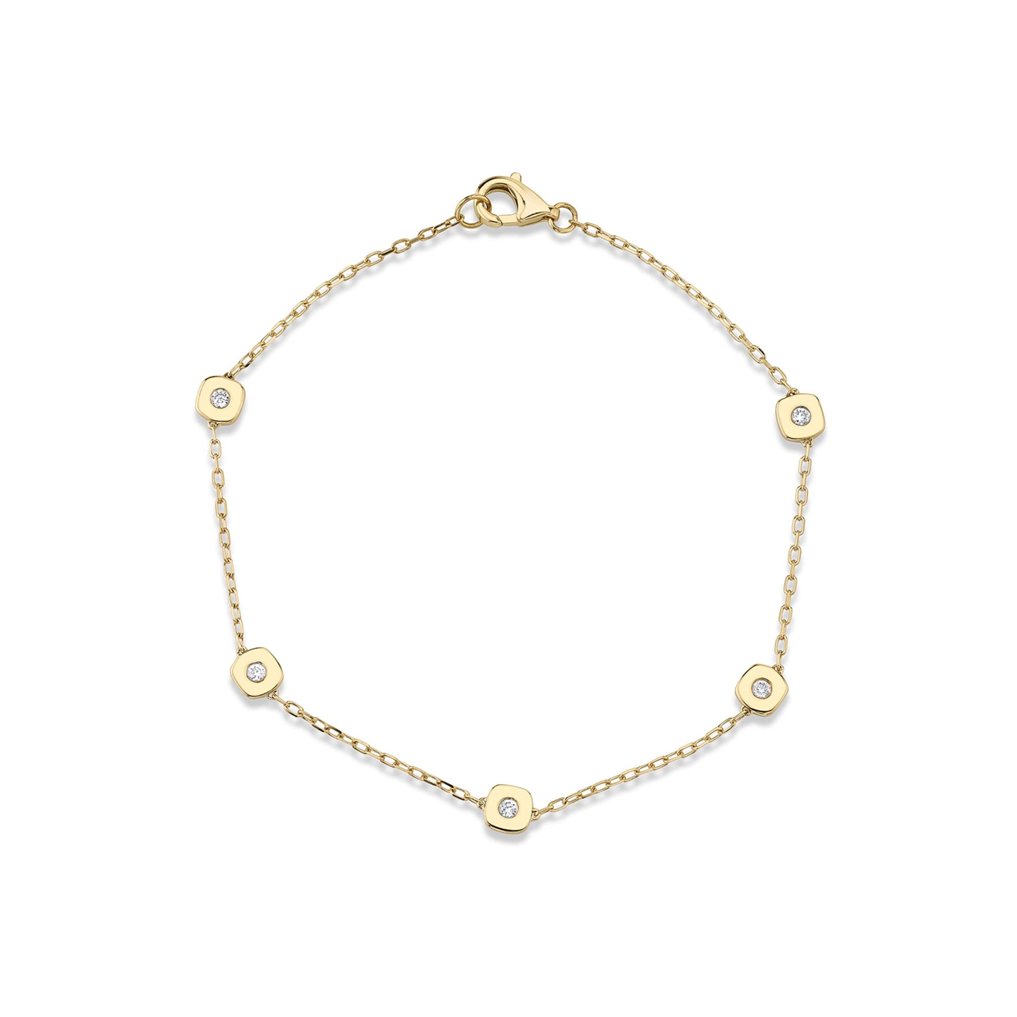 MICHAEL M Bracelets 14K Yellow Gold Signature Station Bracelet BR437