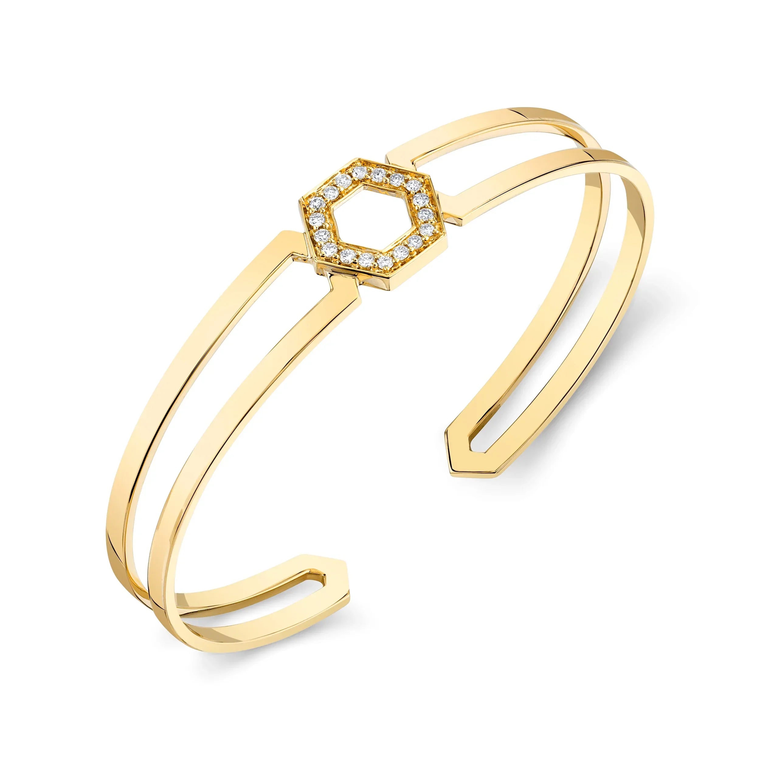 MICHAEL M Bracelets 14K Yellow Gold / Small Hex Dagger Cuff BR514S