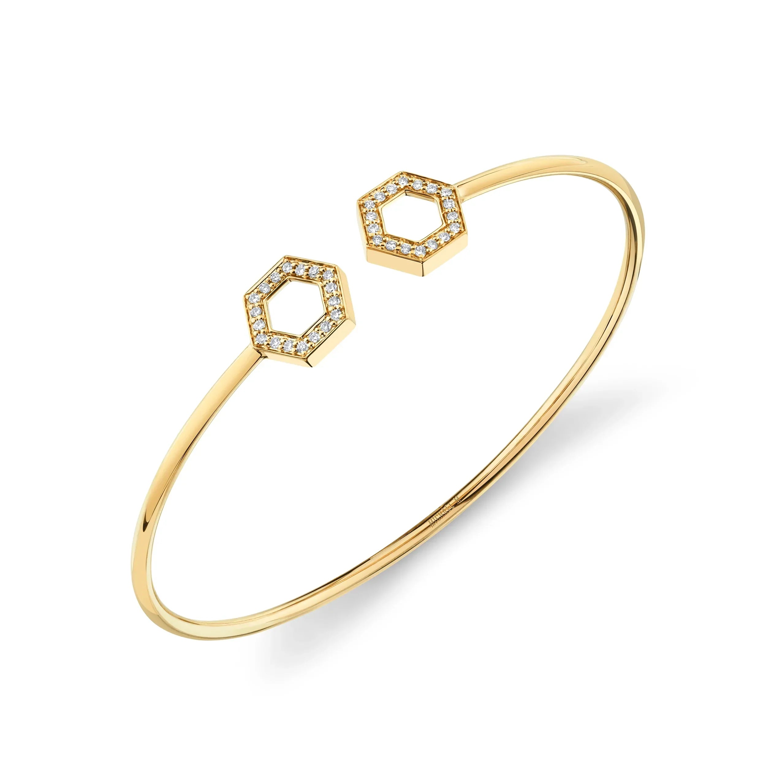 MICHAEL M Bracelets 14K Yellow Gold / Small Hex Flex Cuff BR509S