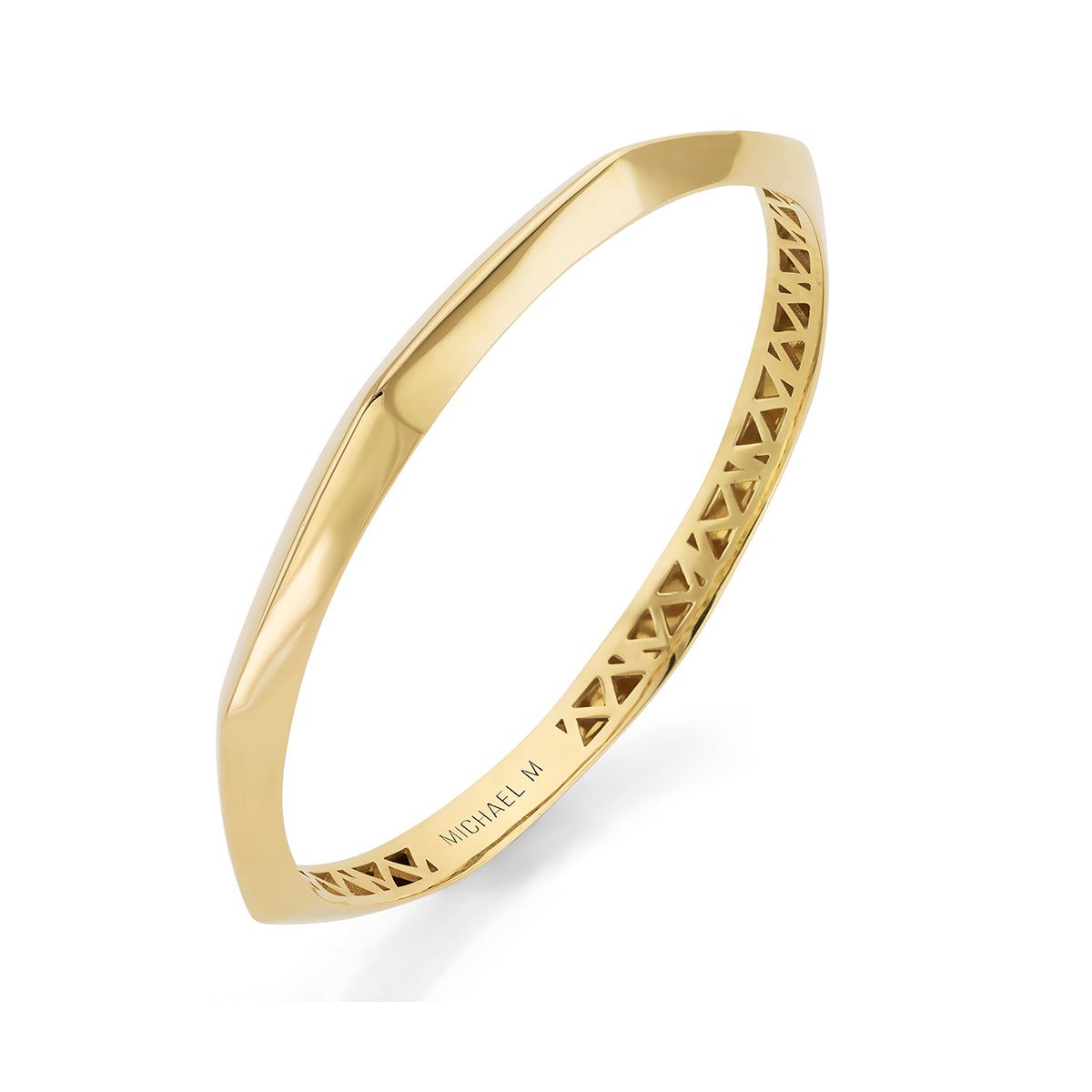 MICHAEL M Bracelets 14K Yellow Gold / Small Octave Bangle Bracelet BR550S