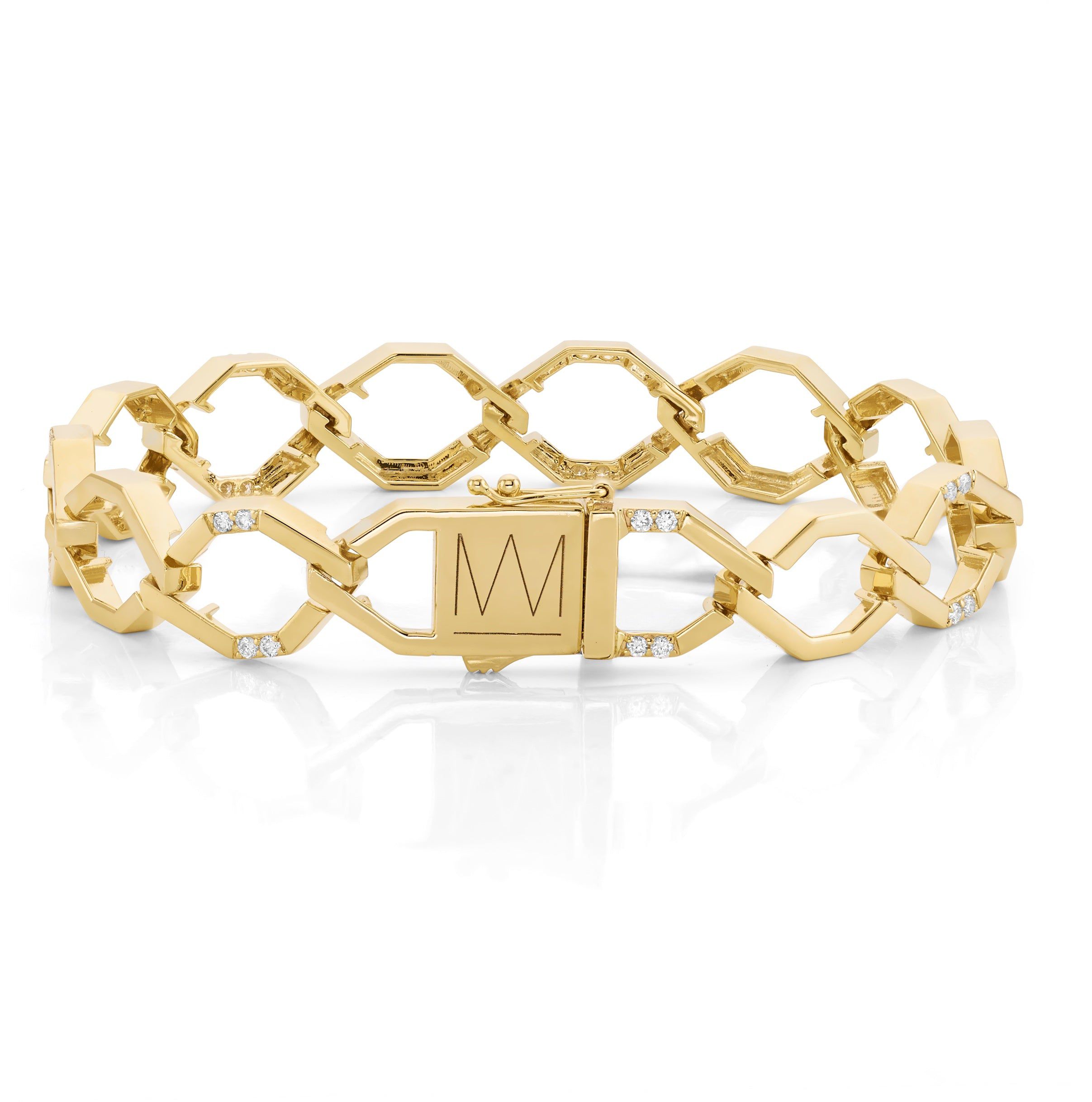 MICHAEL M Bracelets 14K Yellow Gold / Small Octave Chain Link Bracelet BR549S