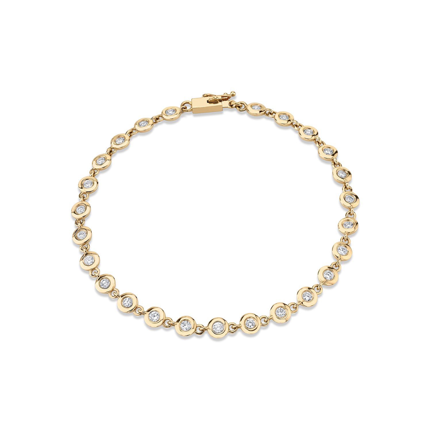 MICHAEL M Bracelets 14K Yellow Gold / Small Round Bezel Tennis Bracelet BR408