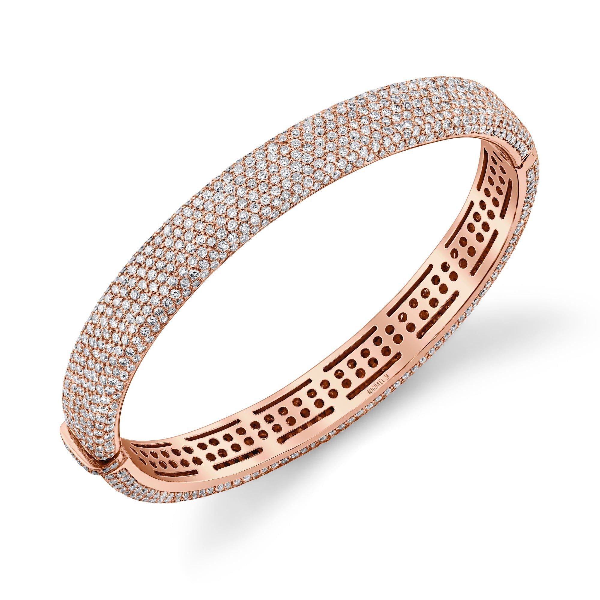 MICHAEL M Bracelets 18K Rose Gold / Medium Europa Diamond Pave Infinity Bracelet MAB103F