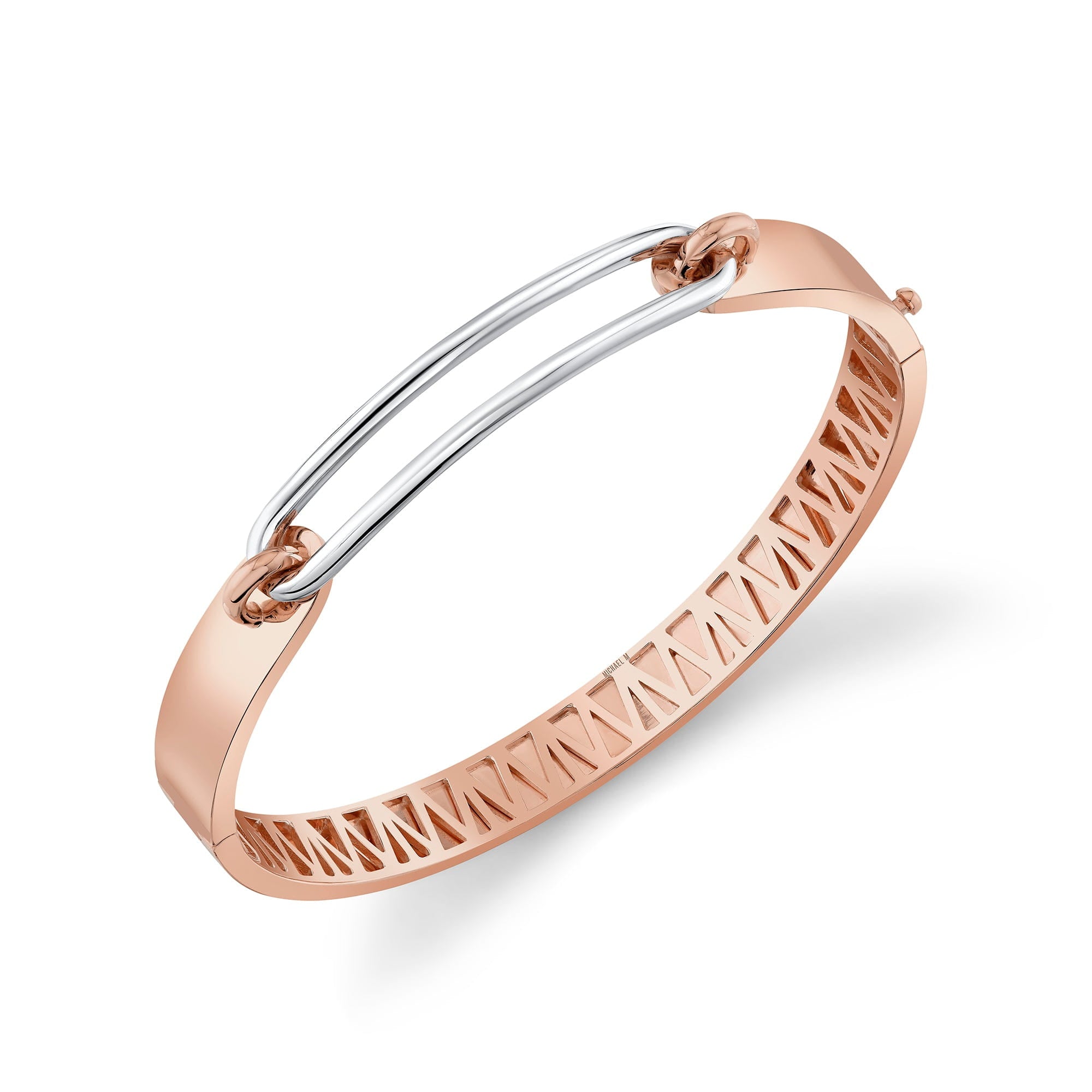 MICHAEL M Bracelets 18K Rose Gold with White Gold / Small Luxe Link Bracelet BR361-HPM