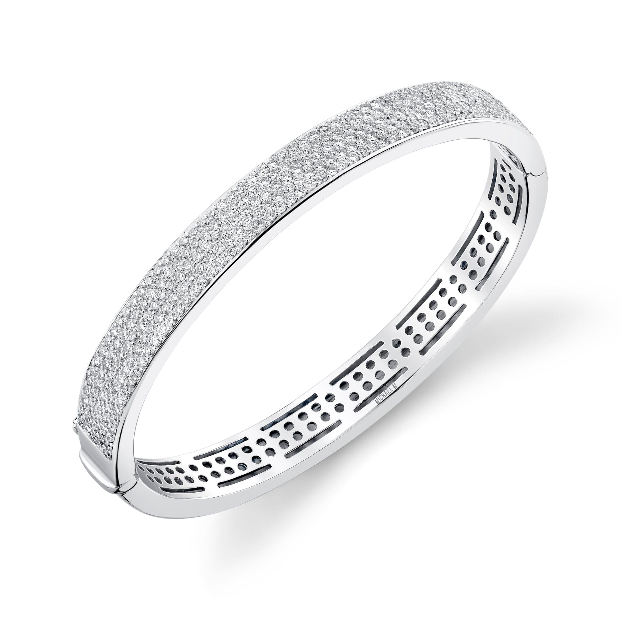 MICHAEL M Bracelets 18K White Gold / Medium Europa Diamond Pave Bracelet MAB103