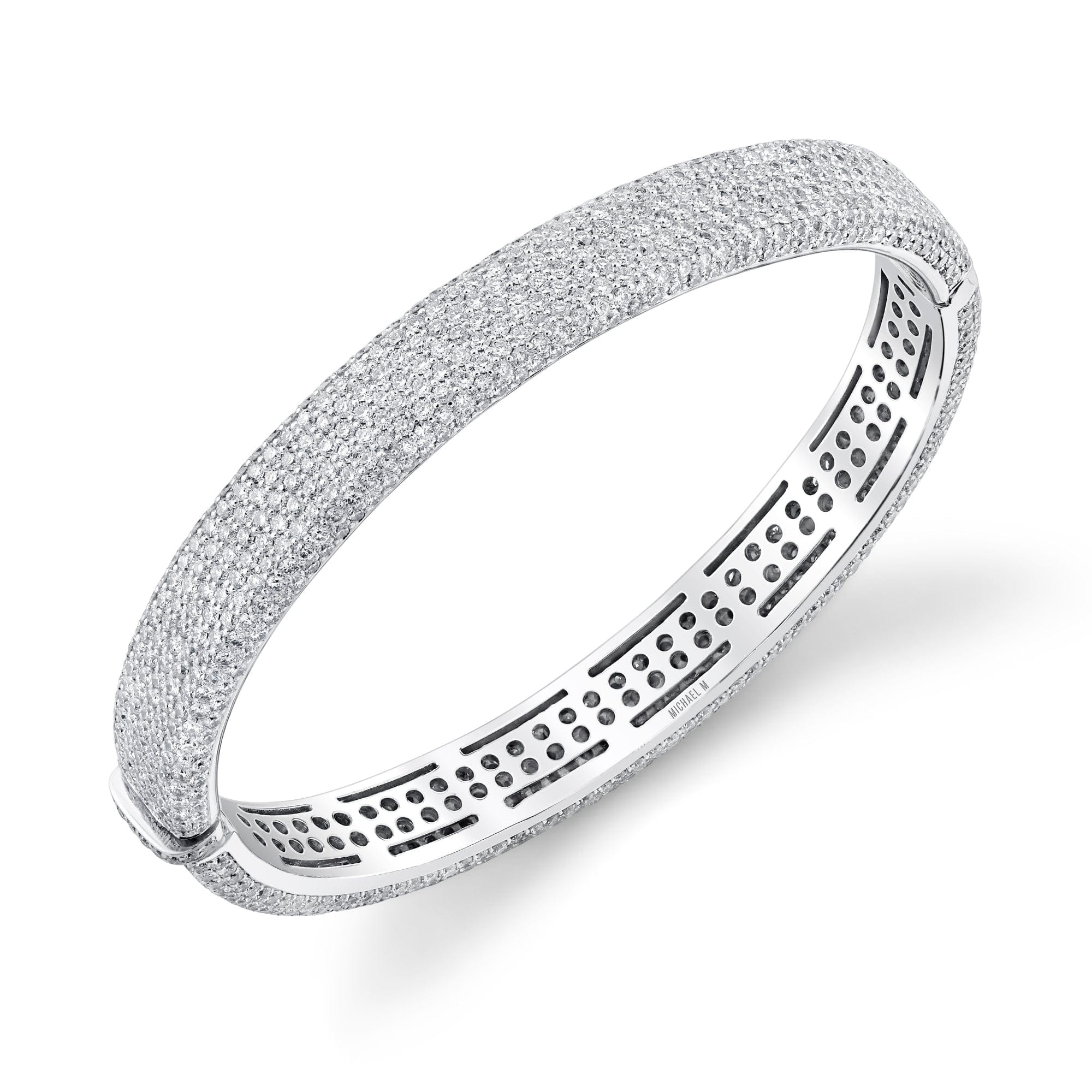 MICHAEL M Bracelets 18K White Gold / Medium Europa Diamond Pave Infinity Bracelet MAB103F