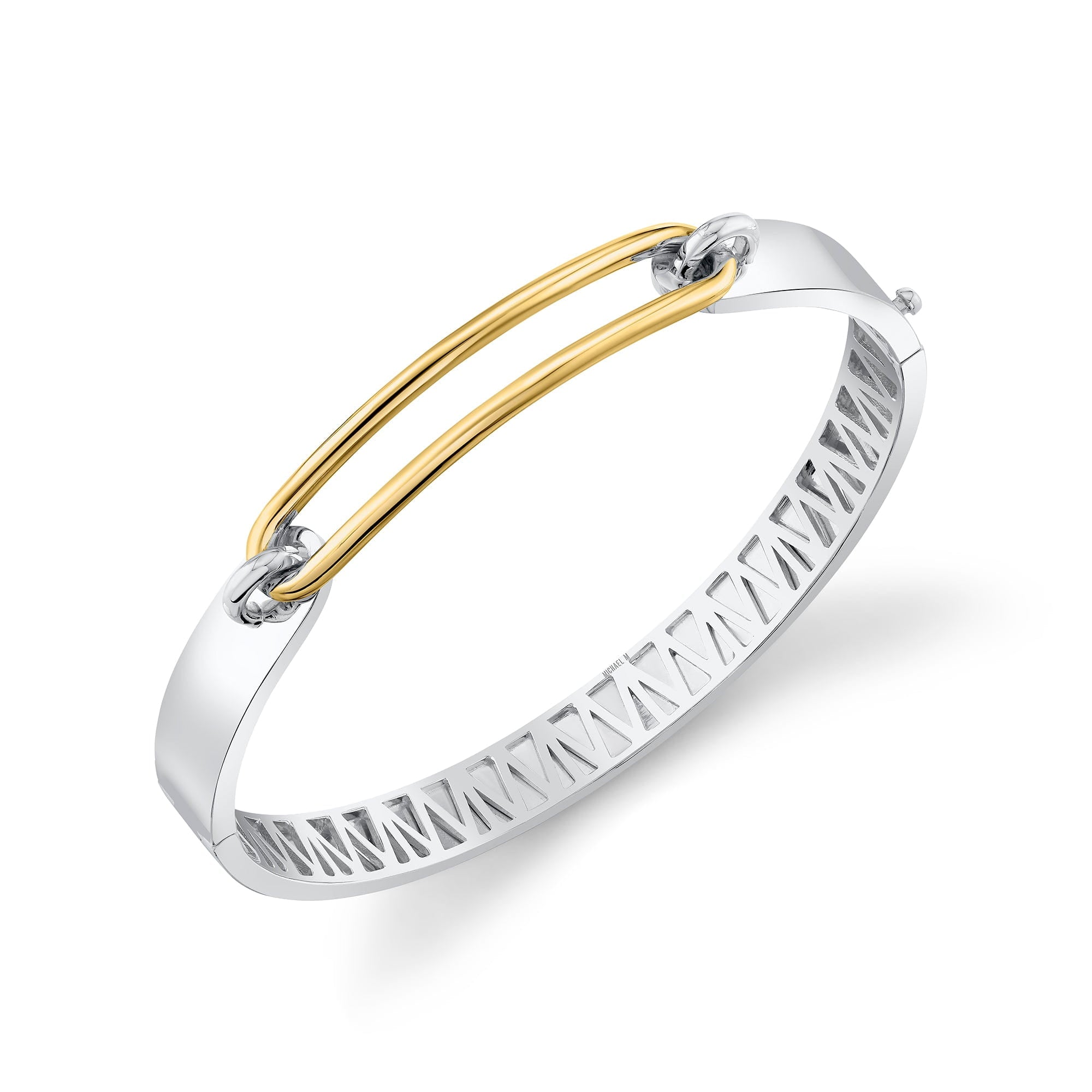 MICHAEL M Bracelets 18K White Gold with Yellow Gold / Small Luxe Link Bracelet BR361-HPM