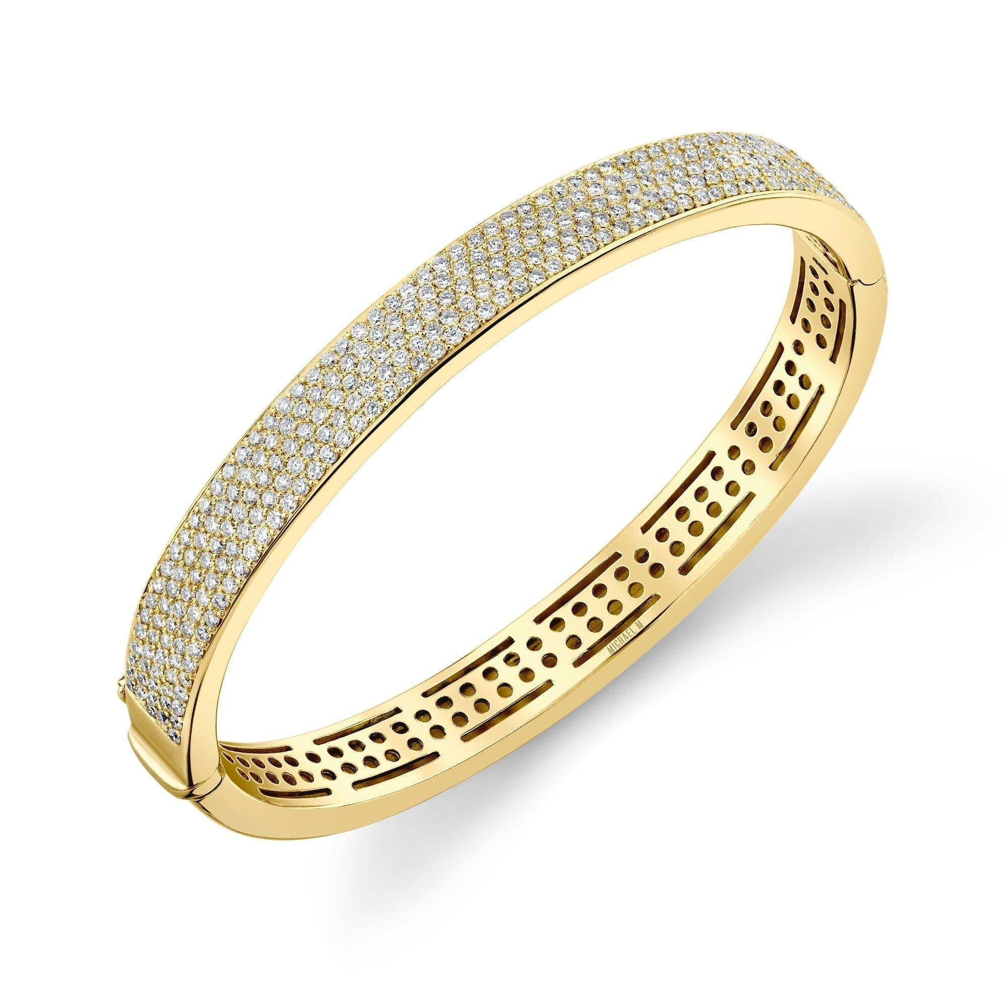 MICHAEL M Bracelets 18K Yellow Gold / Medium Europa Diamond Pave Bracelet MAB103