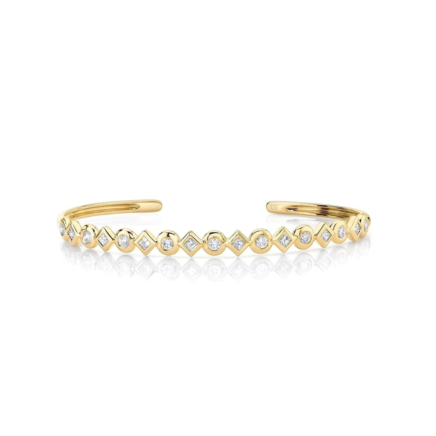 MICHAEL M Bracelets Bezel Mixed Shape Cuff Bracelet