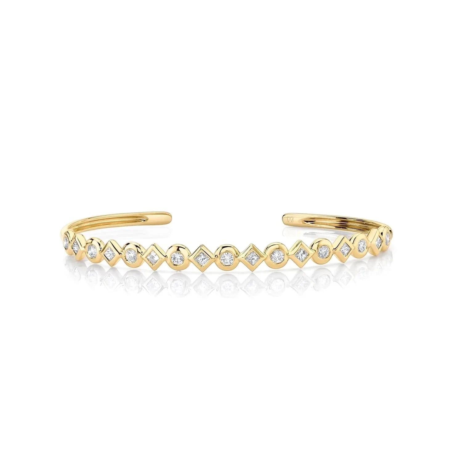 MICHAEL M Bracelets Bezel Mixed Shape Cuff Bracelet