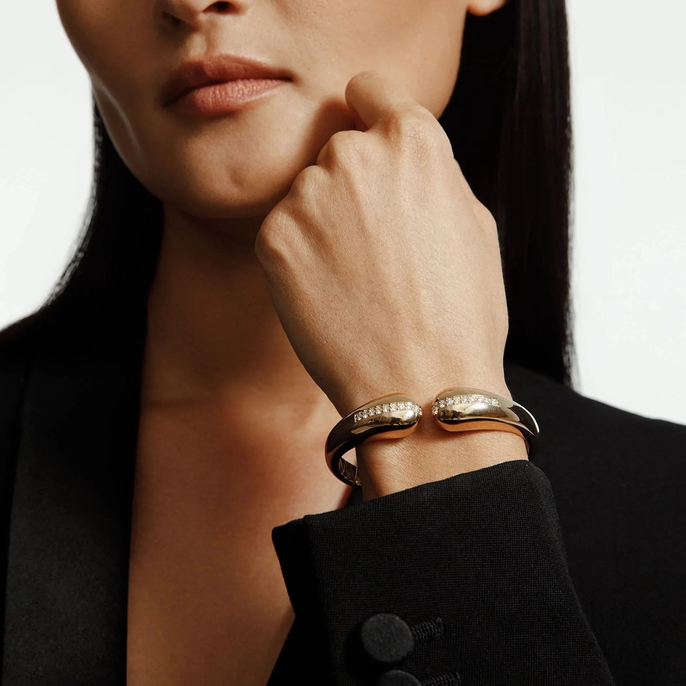 MICHAEL M Bracelets Orb Split Open Cuff