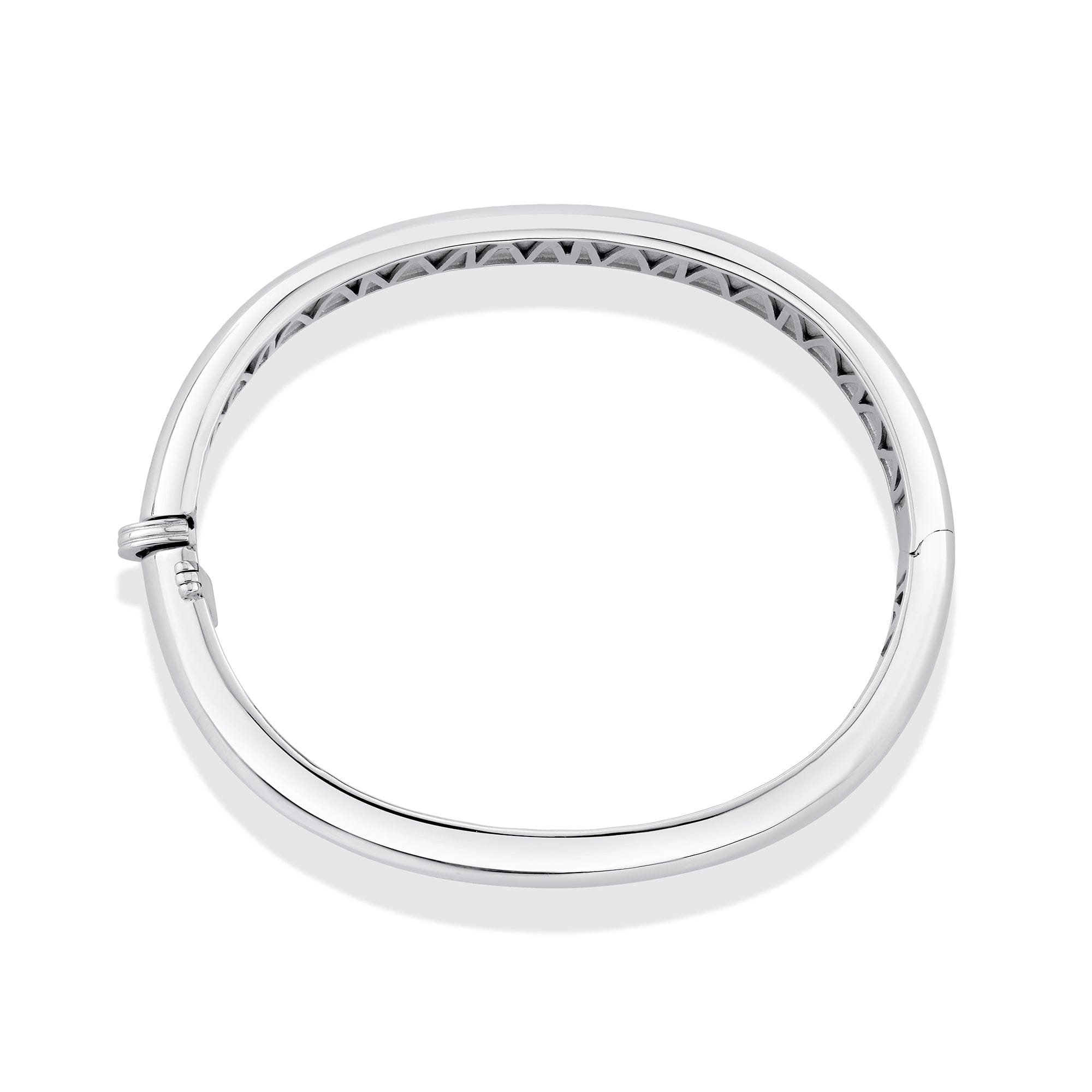 MICHAEL M Bracelets Polished Silver Orb Split Hinged Bracelet